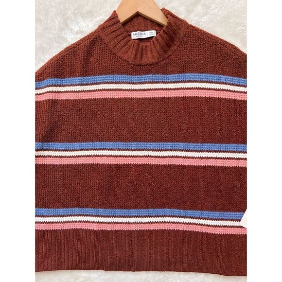 NWT Arizona Juniors Womens Turtleneck Long Sleeve Striped Pullover Sweater - Picture 5 of 12